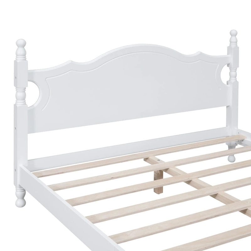 Lit plateforme style rétro, cadre de lit en bois