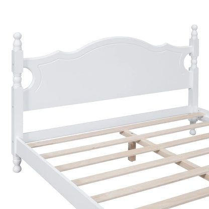 Lit plateforme style rétro, cadre de lit en bois