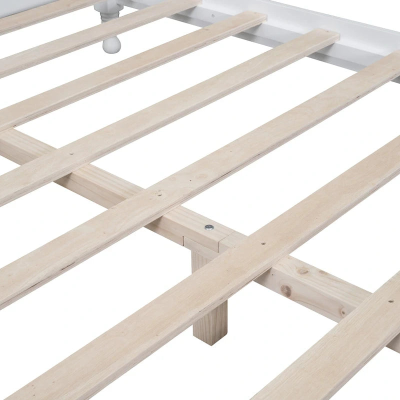 Lit plateforme style rétro, cadre de lit en bois