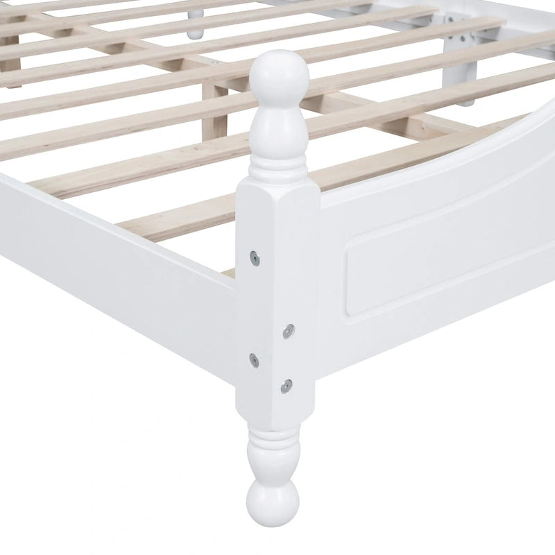 Lit plateforme style rétro, cadre de lit en bois
