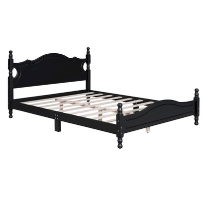 Lit plateforme style rétro, cadre de lit en bois