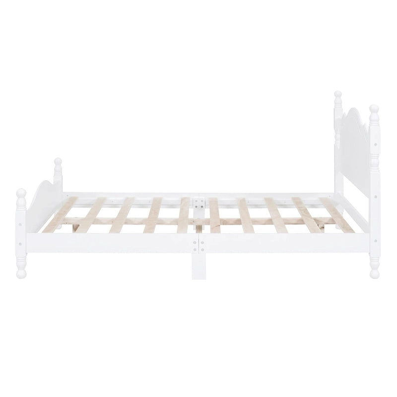 Lit plateforme style rétro, cadre de lit en bois