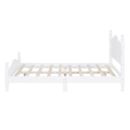 Lit plateforme style rétro, cadre de lit en bois