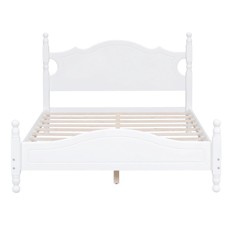 Lit plateforme style rétro, cadre de lit en bois