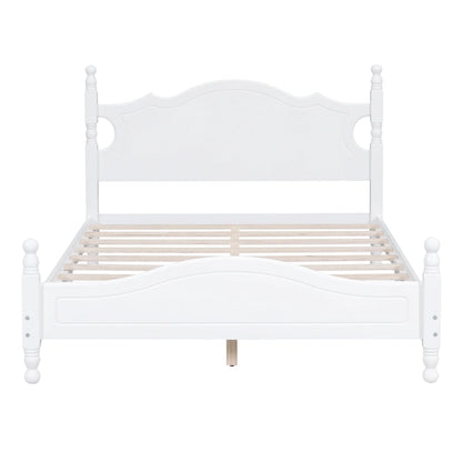 Lit plateforme style rétro, cadre de lit en bois