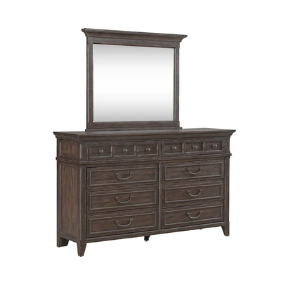 Lit, commode, miroir et table de chevet Paradise Valley Saddle Brown