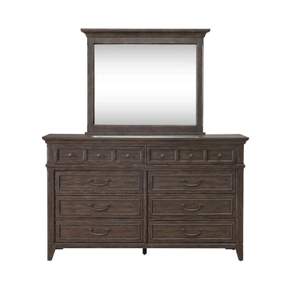 Lit, commode, miroir et table de chevet Paradise Valley Saddle Brown