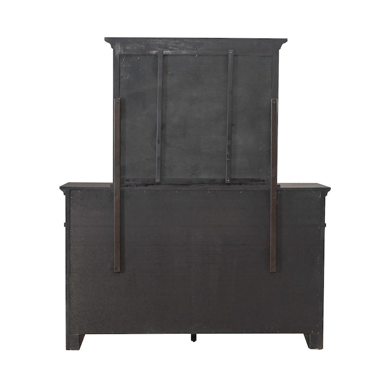 Lit, commode, miroir et table de chevet Paradise Valley Saddle Brown