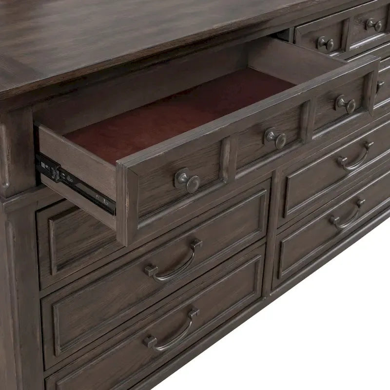 Lit, commode, miroir et table de chevet Paradise Valley Saddle Brown