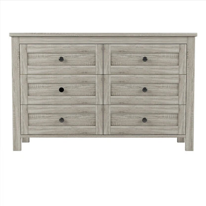 Commode en bois de style campagnard avec 6 tiroirs