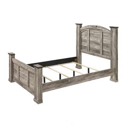 Ensemble de chambre à coucher Aimon 5 pièces, panneaux gris rustiques