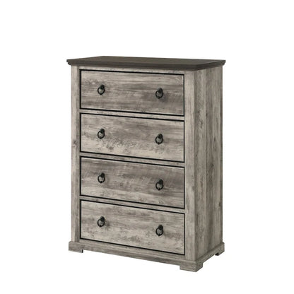 Ensemble de chambre à coucher Aimon 5 pièces, panneaux gris rustiques