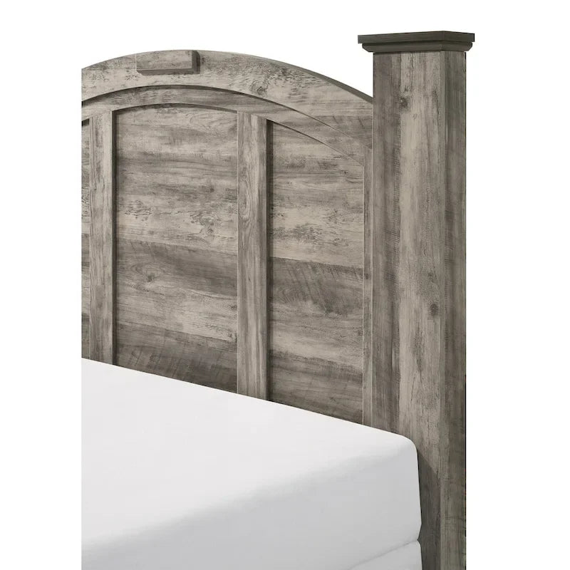 Ensemble de chambre à coucher Aimon 5 pièces, panneaux gris rustiques