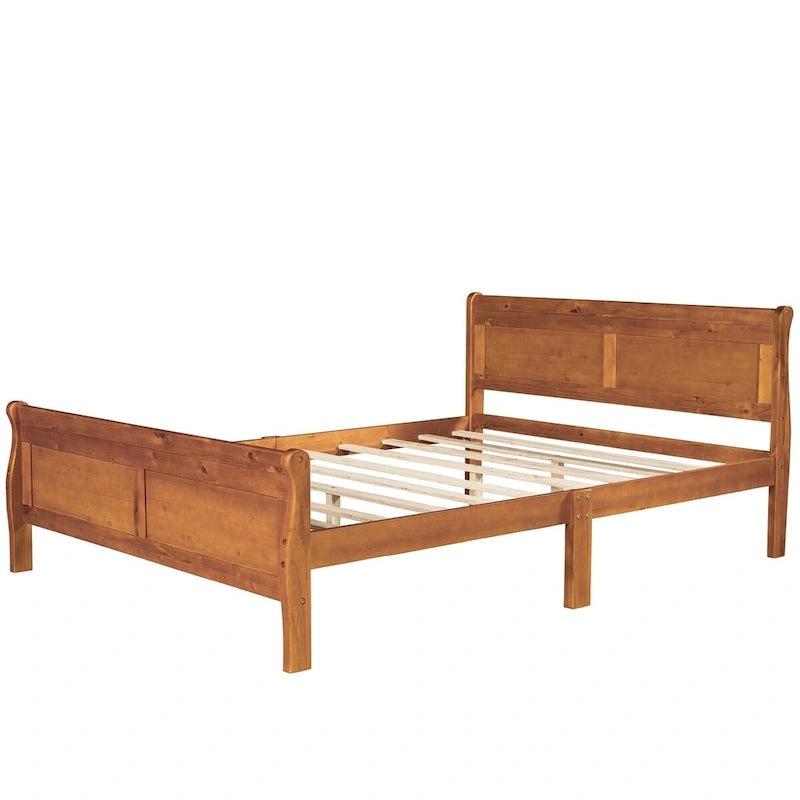 Lit plateforme en bois CUSchoice Queen Size avec tête de lit