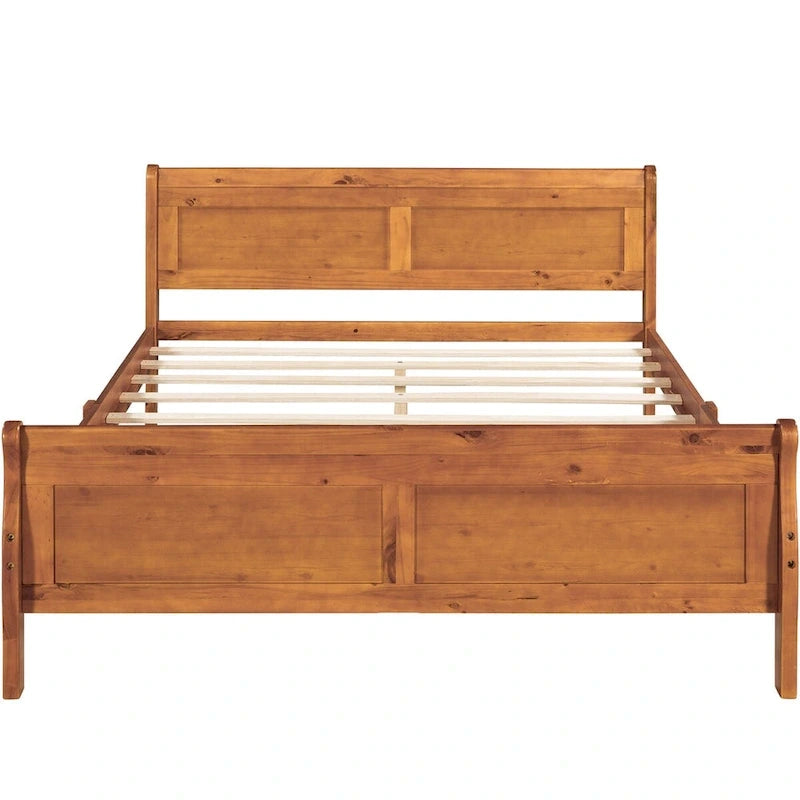 Lit plateforme en bois CUSchoice Queen Size avec tête de lit