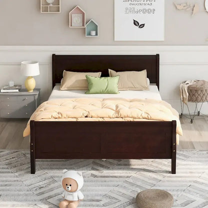 Lit plateforme en bois CUSchoice Queen Size avec tête de lit