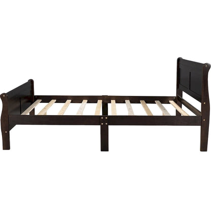 Lit plateforme en bois CUSchoice Queen Size avec tête de lit