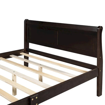 Lit plateforme en bois CUSchoice Queen Size avec tête de lit