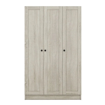 Armoire à trois portes avec étagères