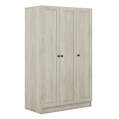 Armoire à trois portes avec étagères
