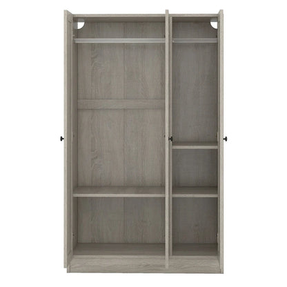 Armoire à trois portes avec étagères