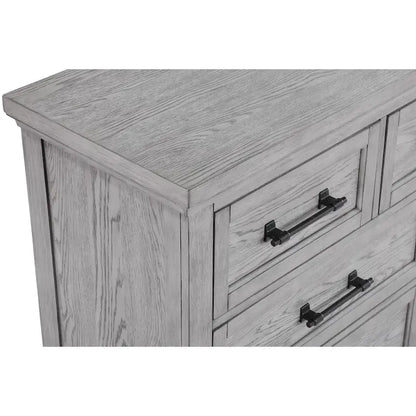 Ensemble de chambre à coucher Debra 6 pièces avec banc et pied de lit gris