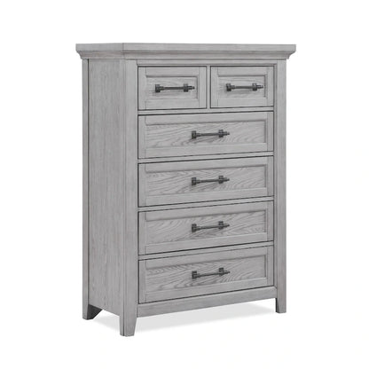 Ensemble de chambre à coucher Debra 6 pièces avec banc et pied de lit gris