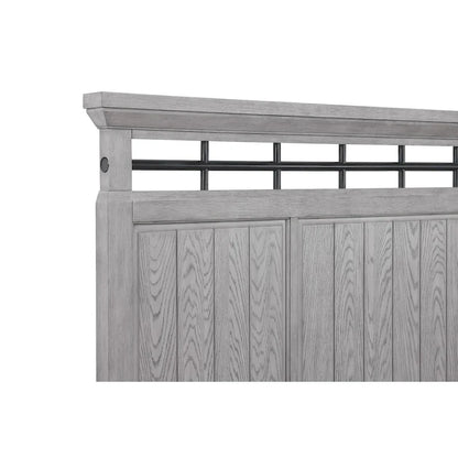 Ensemble de chambre à coucher Debra 6 pièces avec banc et pied de lit gris