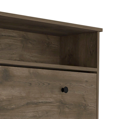 Meuble à chaussures en bois avec 2 tiroirs à charnières et une étagère supérieure