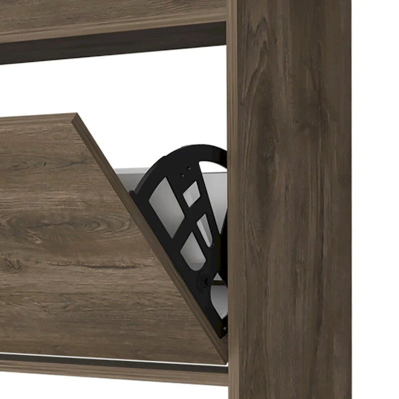 Meuble à chaussures en bois avec 2 tiroirs à charnières et une étagère supérieure