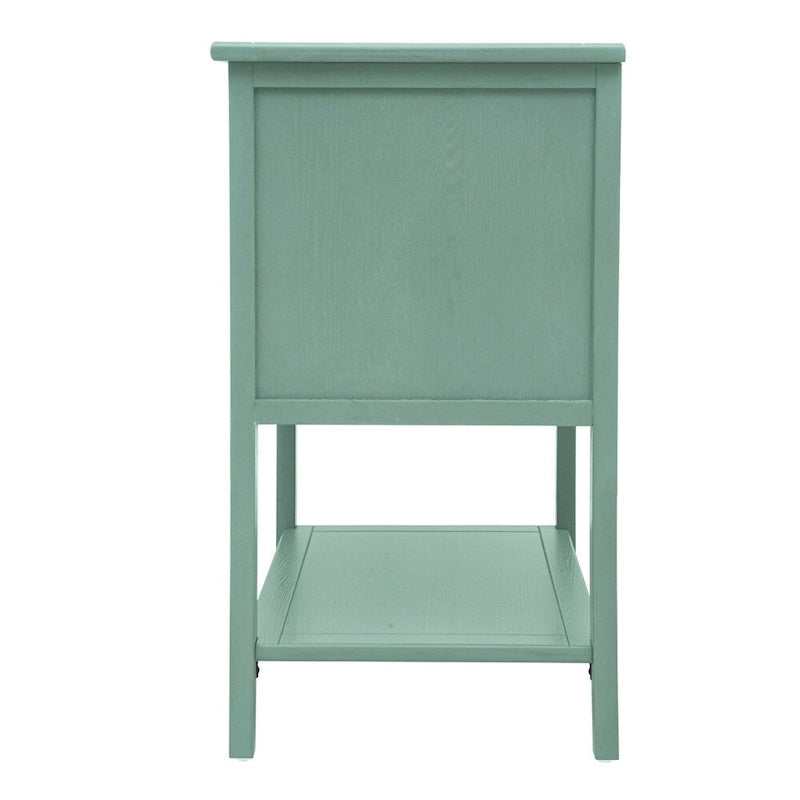 Table d'appoint à 2 tiroirs, table de chevet de style américain