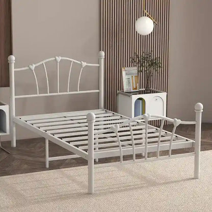 Cadre de lit plateforme pour lit simple avec tête de lit en fer forgé Sweet Heart