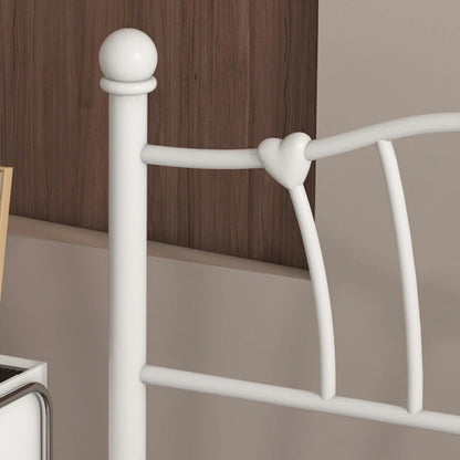 Cadre de lit plateforme pour lit simple avec tête de lit en fer forgé Sweet Heart