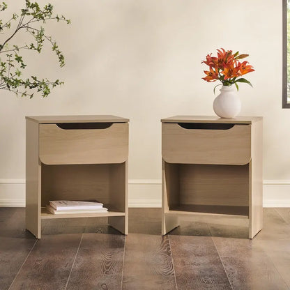 Table de chevet moderne à 1 tiroir avec niche (lot de 2) de Middlebrook Designs