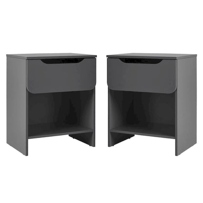 Table de chevet moderne à 1 tiroir avec niche (lot de 2) de Middlebrook Designs
