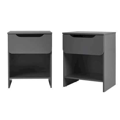 Table de chevet moderne à 1 tiroir avec niche (lot de 2) de Middlebrook Designs