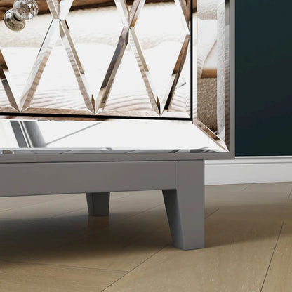 Table de chevet à 2 tiroirs avec miroir
