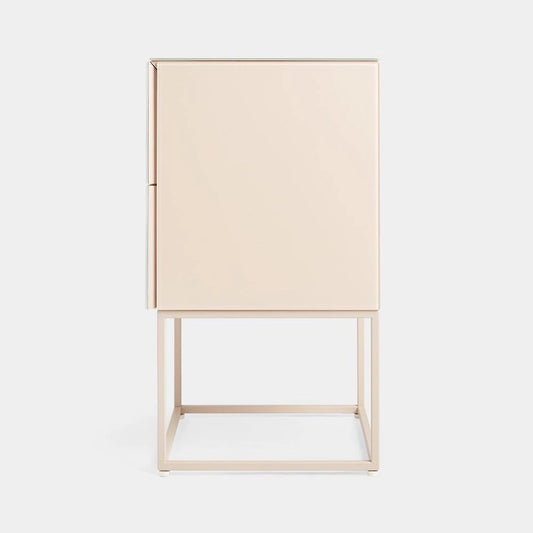 Table de chevet double tiroir en verre trempé et pierre marbrée pour chambre ou salon