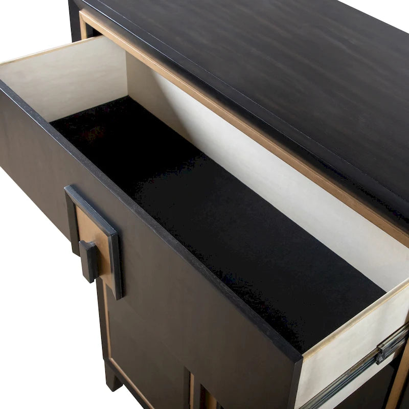 Commode moderne Nyx à 5 tiroirs en bois massif couleur expresso de Furniture of America