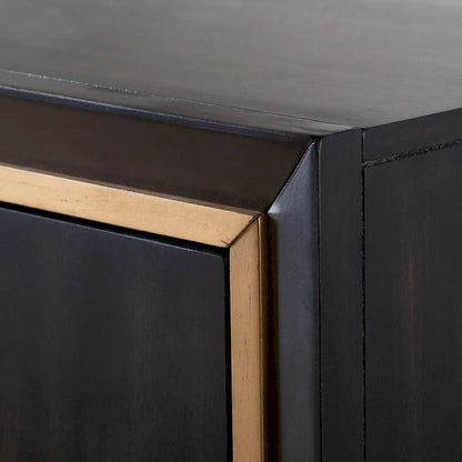 Commode moderne Nyx à 5 tiroirs en bois massif couleur expresso de Furniture of America