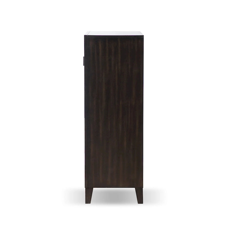 Commode moderne Nyx à 5 tiroirs en bois massif couleur expresso de Furniture of America