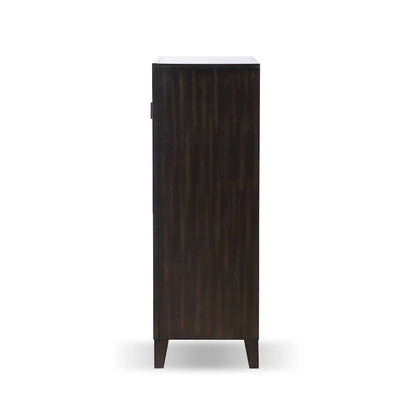 Commode moderne Nyx à 5 tiroirs en bois massif couleur expresso de Furniture of America