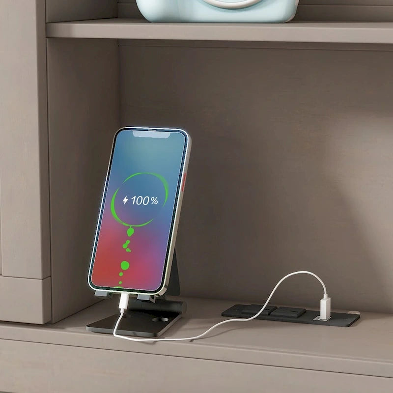 Canapé-lit Nestfair pour une personne avec étagères de rangement, tableau en liège, ports USB et 3 tiroirs