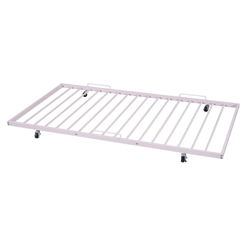 Lit plateforme en métal pleine grandeur avec lit gigogne simple