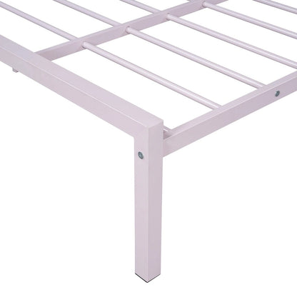 Lit plateforme en métal pleine grandeur avec lit gigogne simple