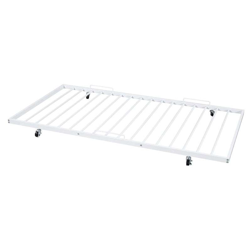Lit plateforme en métal pleine grandeur avec lit gigogne simple