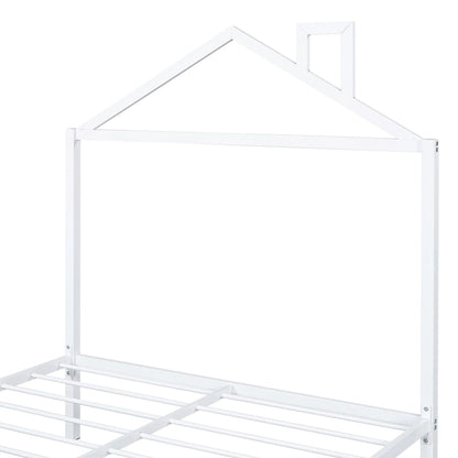 Lit plateforme en métal pleine grandeur avec lit gigogne simple