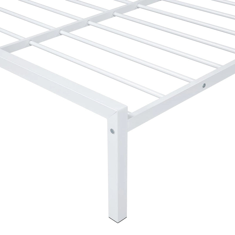 Lit plateforme en métal pleine grandeur avec lit gigogne simple