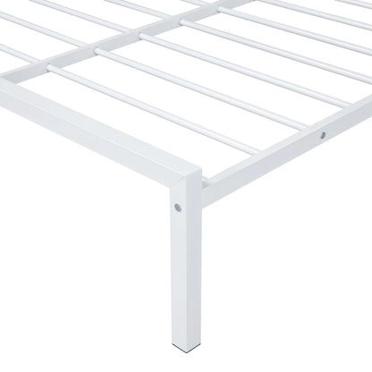 Lit plateforme en métal pleine grandeur avec lit gigogne simple