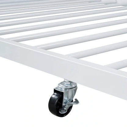 Lit plateforme en métal pleine grandeur avec lit gigogne simple